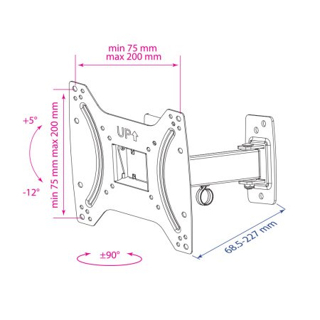 Кронштейн Kromax OPTIMA-203 черный