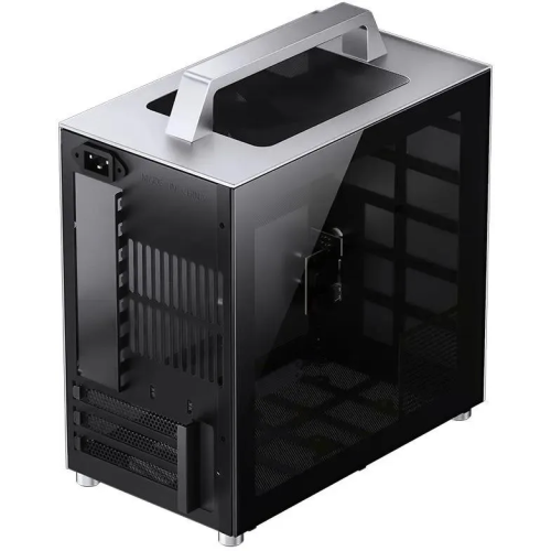 Корпус Jonsbo T8 Plus Silver без БП, боковые панели из закаленного стекла, mini-ITX, серебристый