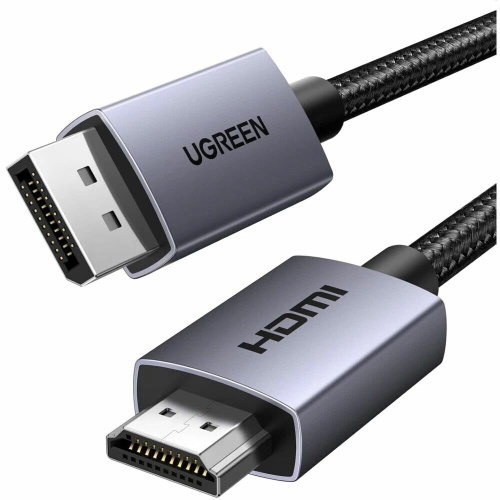 Кабель UGREEN DP125 (35845) DP Male To HDMI Male Cable 4K 30Hz 5m Black/Gray