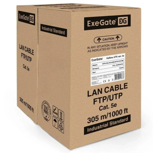Витая пара Exegate UTP4-C5e-CCA-S25-IN-PVC-GY-305 (EX281817RUS) серый