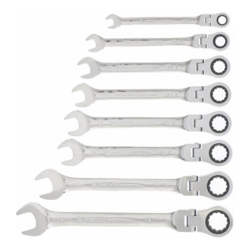 Набор ключей комбинированных MATRIX 14898 трещоточных шарнирных 8шт