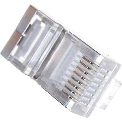 Коннектор LANMASTER (TWT-PL45/S-8P8C) RJ45 STP 8P8C, универсальный, cat.5e, 100 шт.