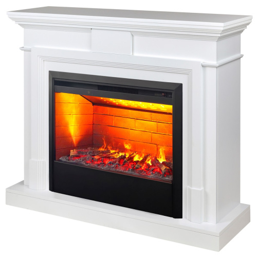 Электрокамин RealFlame Marco 25,5/26 WT белый с очагом 3D Helios 26