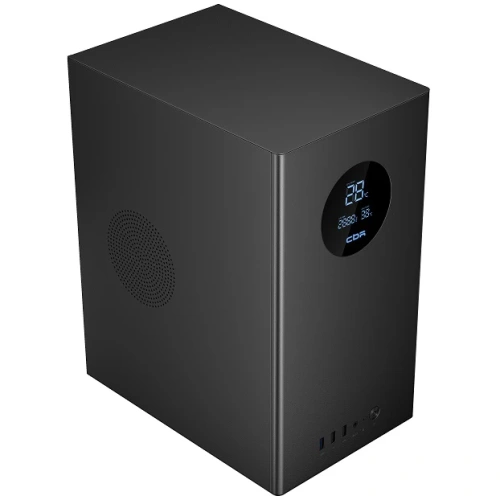 Корпус CBR V865 (PCC-MATX-V865-WPSU), без БП, mATX Minitower, 1*USB 3.0, 2*USB 2.0, HD Audio+Mic, Digital Screen, Black