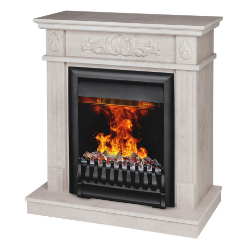 Электрокамин RealFlame Adelaida WT белый камень с очагом Oregan 3D
