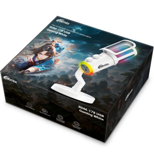 Микрофон RITMIX RDM-178 USB Gaming White