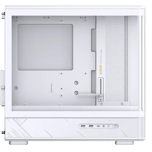 Корпус JONSBO D200 White без БП, бок. пан. из закал. стекла (панорама), mini-ITX, micro-ATX, белый