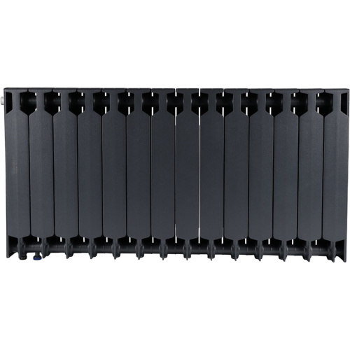 Биметаллический радиатор отопления Rifar Supremo Ventil SVR 500 нижнее правое подключение 14 секций титан