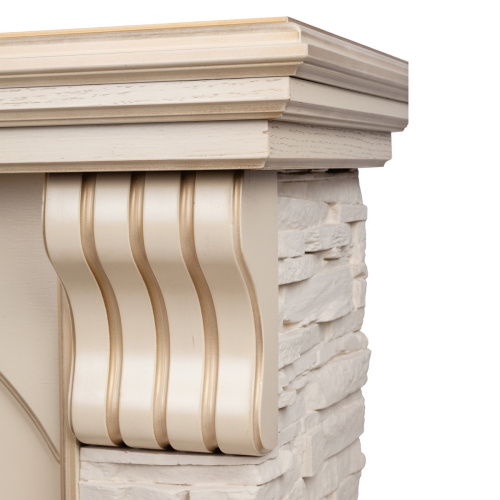 Портал каминный из МДФ RealFlame Athena бежевый, под очаги Majestic, Fobos, Eugene, 3D Olympic, 3D Oregan.