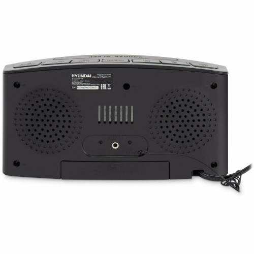 Радиобудильник Hyundai H-RCL238 черный, подсветка зеленая