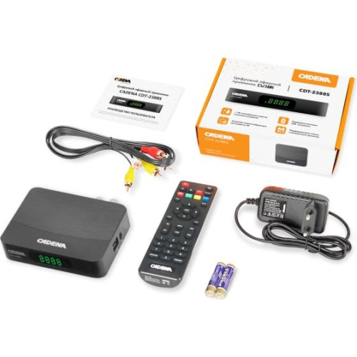 Ресивер DVB-T2 Cadena CDT-2388S черный