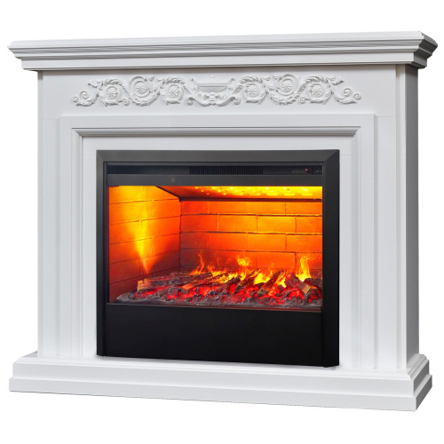 Электрокамин RealFlame Leticia 26 WT белый с очагом 3D Helios 26