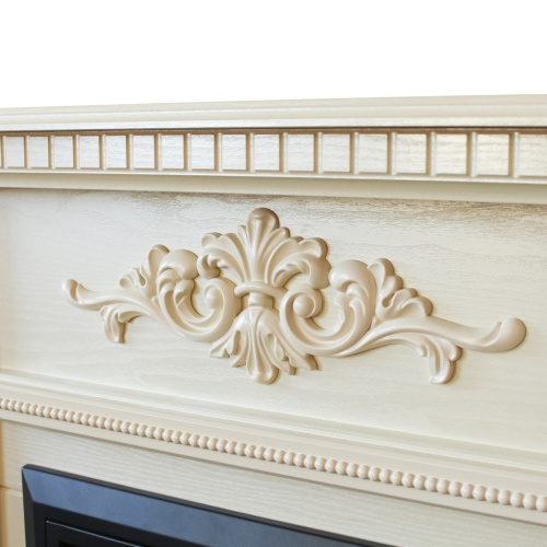 Электрокамин RealFlame Lilian WT жемчуг с очагом Majestic Lux Brass