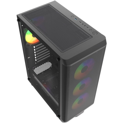 Корпус Powercase Mistral EA22 (CMAEA22-L4), Tempered Glass, 4x 120mm FRGB Fan, чёрный, ATX