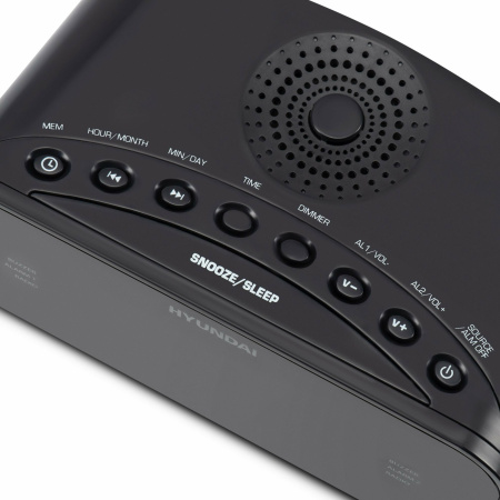 Радиобудильник Hyundai H-RCL221 черный, подсветка белая