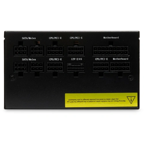 Блок питания HSPD HST-1200GF-BK 1200W 80+ Gold (ATX, 2.52, Full modular, 1x24(20+4)pin 600mm, 2xCPU 8(4+4)pin 700mm, 2xPCIe*2 8(6+2)pin