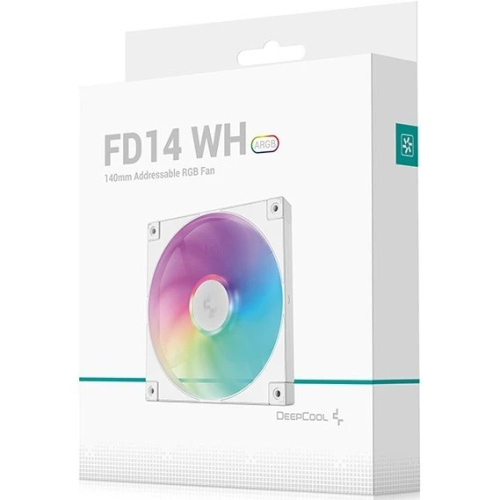 Вентилятор DEEPCOOL FD14 ARGB WH 140x140x25мм (PWM, ARGB, белый, 400-1650об/мин) Color BOX