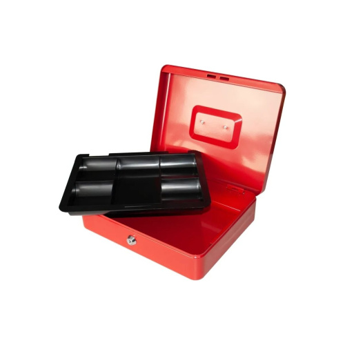 Ящик для денег Silwerhof 90x300x240 красный сталь 1.66кг