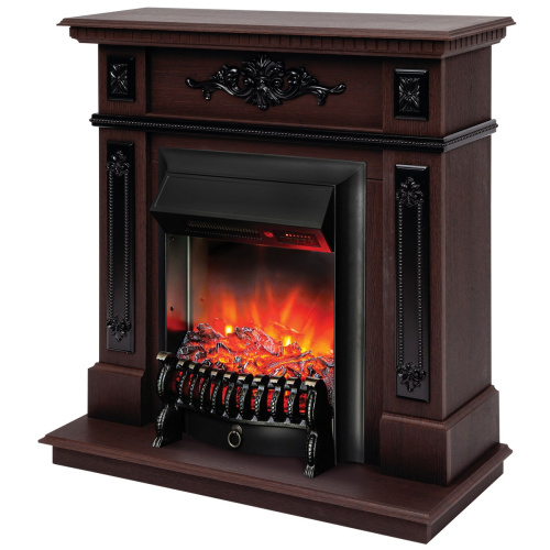 Электрокамин RealFlame Lilian DN орех с очагом Fobos Lux Black RC