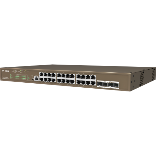 Коммутатор управляемый в стойку IP-COM G5328P-24-410W, PoE, 24*1Gbit RJ45, 4*1Gbit SFP, 1-24PoE, console port, 130W PoE