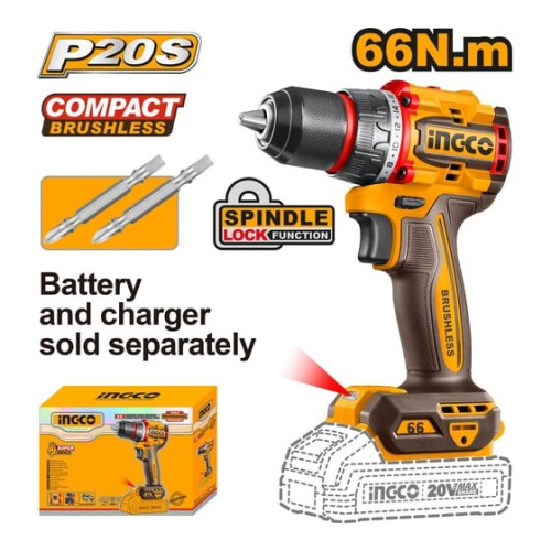 Шуруповерт INGCO Industrial CDLI206681 без АКБ и ЗУ