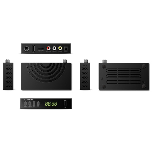 Ресивер DVB-T2 Starwind CT-220 черный