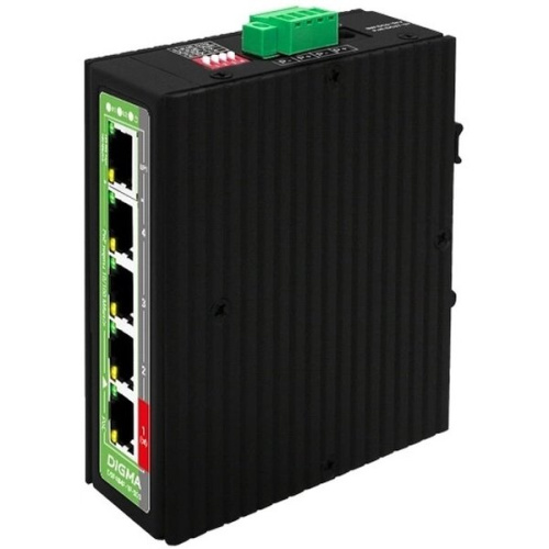 Коммутатор неуправляемый Digma DSP404F-1F-200 (L2) 5x100Мбит/с 4PoE 4PoE+ 1PoE++ 200W