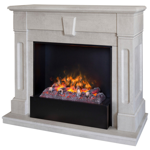 Электрокамин RealFlame Kellie 25,5/26 WT цвет белый камень с очагом 3D Cassette 630