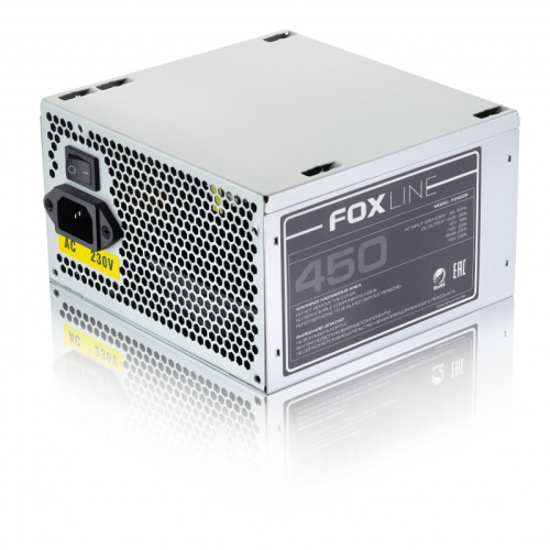 Блок питания Foxline FZ450R, 450W, ATX, NOPFC, 120FAN, 2xSATA, 1xFDD, 24+4