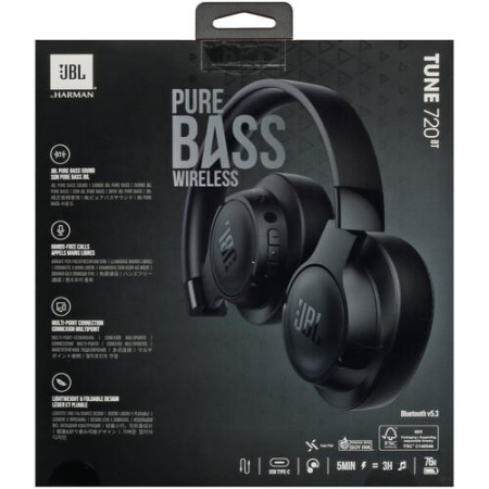 Беспроводные/проводные наушники JBL Tune 720BT черный