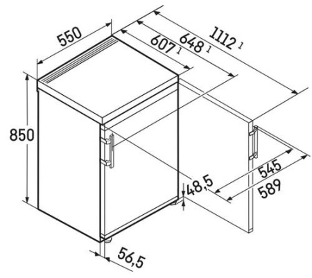 Холодильник компактный Liebherr pure Rdgd1401-20001 серый