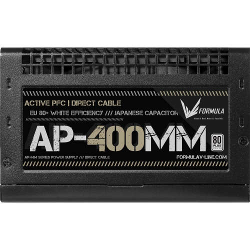 Блок питания Formula AP-400ММ 80 Plus White ATX 400W (20+4pin) APFC 120mm fan 6xSATA RTL
