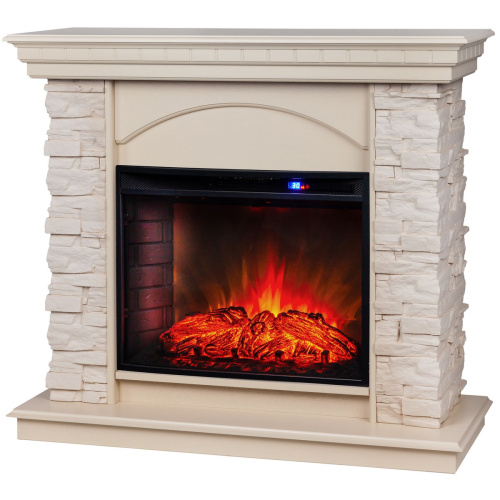 Электрокамин RealFlame Elford WT белый дуб с очагом Evrika 25,5 LED
