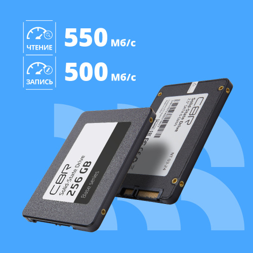 SSD CBR Base SSD-256GB-2.5-BS24b, 256 GB, 2.5, SATA III 6 Gbit/s, 3D TLC NAND, R/W speed up to 550/500 MB/s, TBW